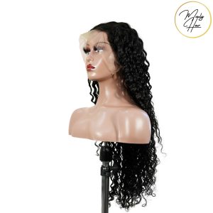 maady hair luxury 13x4 deep wave lace front wig natural black remy hair