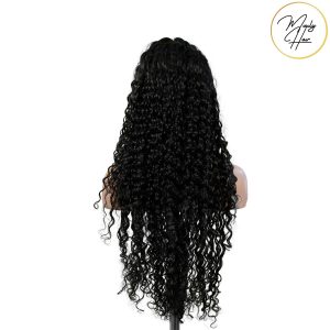 maady hair luxury 13x4 deep wave lace front wig natural black remy hair