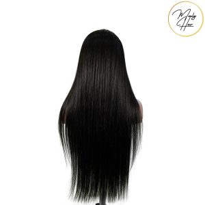 maady hair luxury natural black asian raw hair 13x6 hd lace front wig straight human hair wig