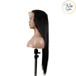 maady hair luxury 13x6 double drams straight lace front wig black remy hair