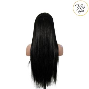 maady hair luxury 13x6 double drams straight lace front wig black remy hair