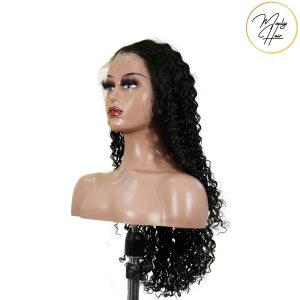 maady hair luxury natural black asian raw hair 13x6 hd lace front wig deep wave human hair wig