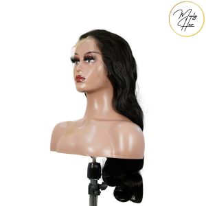 maady hair luxury natural black asian raw hair 13x6 hd lace front wig body wave human hair wig