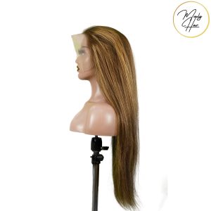 maady hair luxury 13x4 straight lace front wig m4&27 highlight remy hair 26 inch