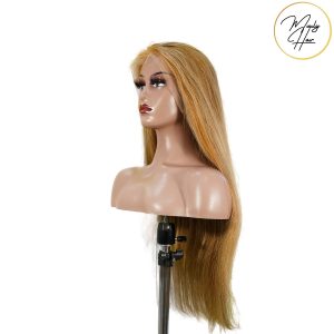maady hair luxury 13x4 straight lace front wig 8&27 honey blonde highlight 26 inch remy hair