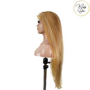 maady hair luxury 13x4 straight lace front wig 8&27 honey blonde highlight 26 inch remy hair