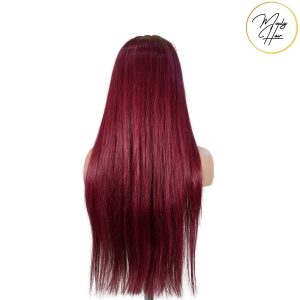 maady hair luxury 13x4 straight lace front wig 99j color 26 inch remy hair