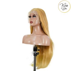 maady hair luxury 13x4 straight lace front wig 27 honey blonde remy hair