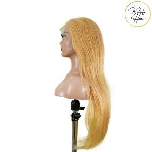 maady hair luxury 13x4 straight lace front wig 27 honey blonde remy hair