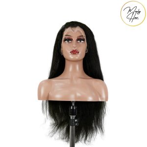 maady hair luxury 13x4 yaki straight lace front wig black remy hair