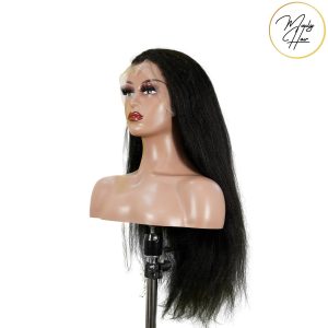 maady hair luxury 13x4 yaki straight lace front wig black remy hair
