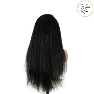 maady hair luxury 13x4 yaki straight lace front wig black remy hair