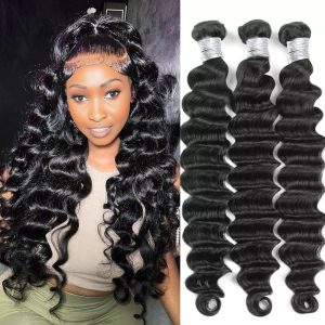maady hair luxury remy hair black deep wave bundles brazilian weaving