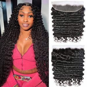maady hair luxury remy hair 13x4 deep wave hd frontal