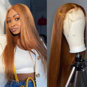 maady hair luxury 13x4 straight lace front wig 30 brown 26 inch remy hair