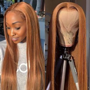 maady hair luxury 13x4 straight lace front wig 8&27 honey blonde highlight 26 inch remy hair