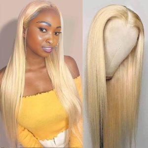 maady hair luxury 13x4 straight lace front wig 613 remy hair