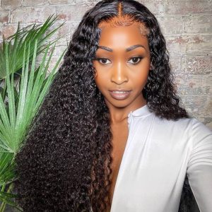 maady hair luxury 13x4 kinky curly lace front wig natural black remy hair