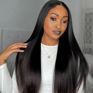 maady hair luxury natural black asian raw hair 13x6 hd lace front wig straight human hair wig