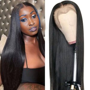 maady hair luxury 13x4 straight hd lace front wig natural black remy hair
